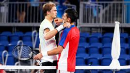 Alexander Zverev und Novak Djokovic; Olympia Tokyo 2021; Halbfinale