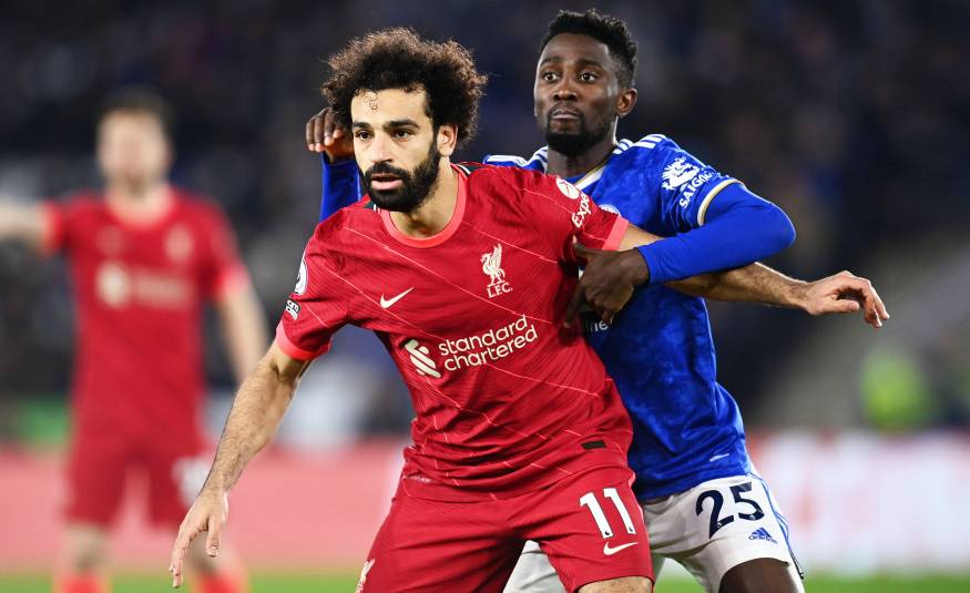 Mo Salah und Wilfred Ndidi beim Spiel Leicester gegen Liverpool (28.12.2021)