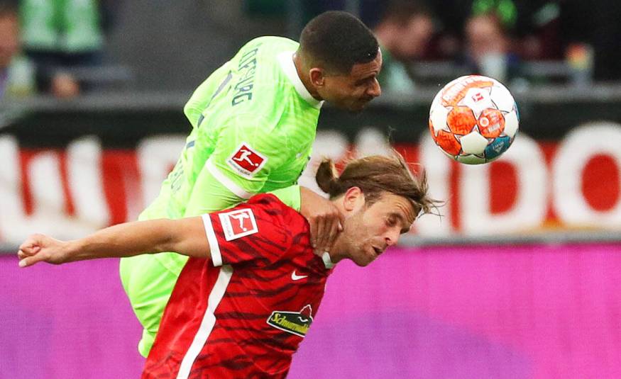 Freiburgs Lucas Höler traf zum 2:0 in Wolfsburg im Hinspiel (23.10.2021)