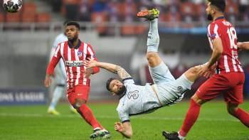 Atlético Madrid gegen Chelsea London; Hinspiel (0:1); Olivier Giroud Fallrückzieher