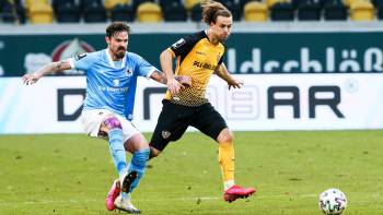 Dynamo Dresden gegen 1860 München; Hinspiel (2:1); Dennis Erdmann, Yannick Stark