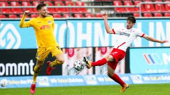 FSV Zwickau gegen KFC Uerdingen; Hinspiel (1:2); Kolja Pusch und Leon Jensen