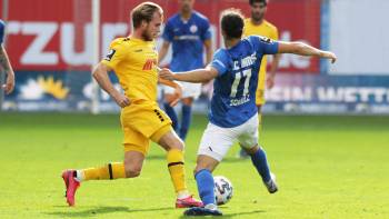 Hansa Rostock gegen KFC Uerdingen; Hinspiel (0:0); Gustav Marcussen, Luca Schulz 