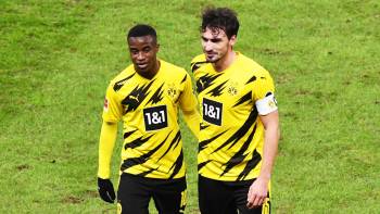 Hertha BSC gegen Borussia Dortmund; Hinspiel (2:5); Debüt Youssoufa Moukoko mit Mats Hummels