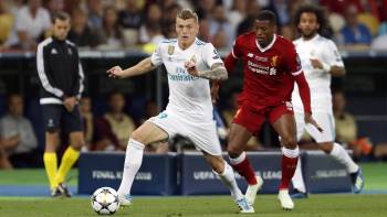 Real Madrid gegen FC Liverpool (3:1): Champions League Finale; Toni Kroos und Georginio Wijnaldum