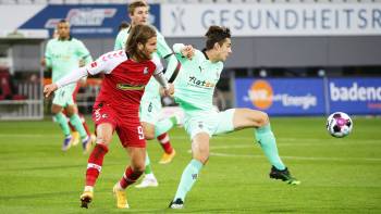 SC Freiburg gegen Borussia Mönchengladbach; Hinspiel (2:2); Lucas Höler und Florian Neuhaus
