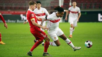 VFB Stuttgart gegen Union Berlin; Hinspiel (2:2); Marvin Friedrich und Daniel Didavi