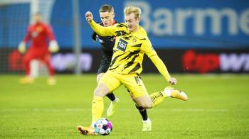 Bayer Leverkusen gegen Borussia Dortmund; Hinspiel (2:1); Florian Wirtz und Julian Brandt