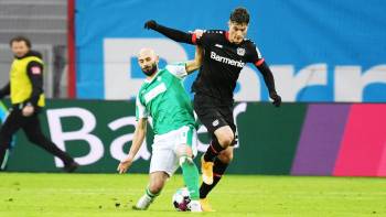Bayer Leverkusen gegen Werder Bremen; Hinspiel (1:1); Ömer Toprak und Patrik Schick