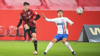 FC Ingolstadt gegen Hansa Rostock; Hinspiel (1:0); Merlin Röhl und Julian Riedel