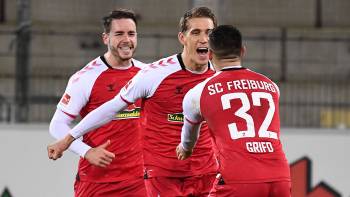 SC Freiburg gegen Eintracht Frankfurt; Hinspiel (2:2); Christian Günter, Nils Petersen und Vincenzo Grifo