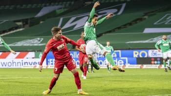 SV Werder Bremen gegen FC Augsburg; Hinspiel (2:0); Theodor Gebre Selassie und Mads Pedersen