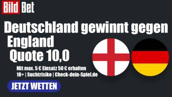 Erhöhte Quote zum EM Spiel England - Deutschland bei BildBet