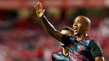 Benfica Lissabon; João Mário freut sich über Tor gegen Spartak Moskau