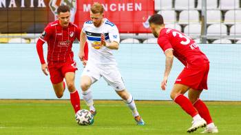Türkgücü München gegen Waldhof Mannheim (0:2); Omar Sijaric Dominik Martinovic und Filip Kusic