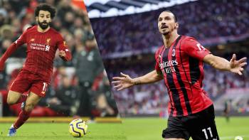 FC Liverpool gegen AC Mailand; Champions League; Mo Salah und Zlatan Ibrahimovic