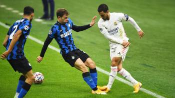 Inter Mailand gegen Real Madrid; Nicolò Barella und Eden Hazard